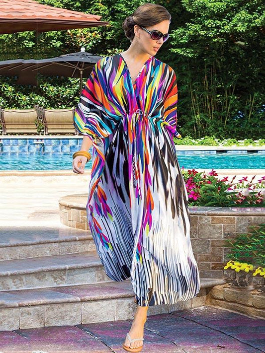 Plus Size Printed Vacation Beach Dress