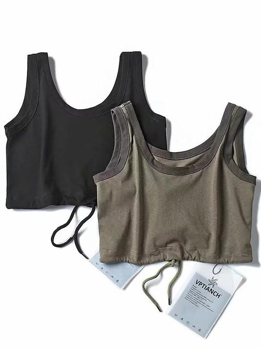 String Crop Sports Tanks