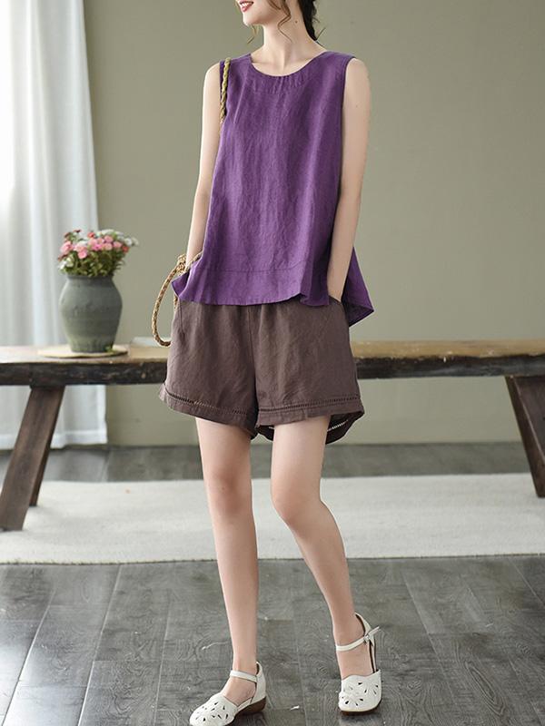 Original Solid Sleeveless Round-Neck Vest