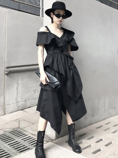 Asymmetric Ruffled Mermaid Skirt