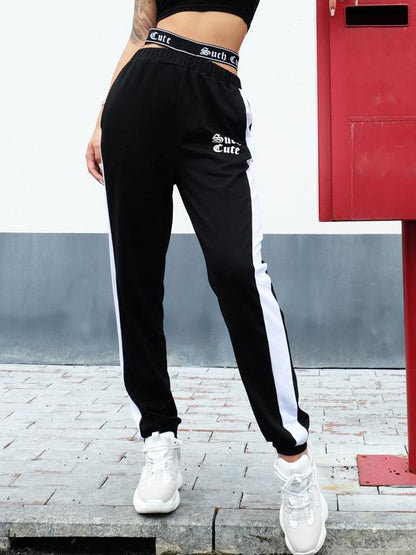 Printed High Waist Knitted Bandage Pants