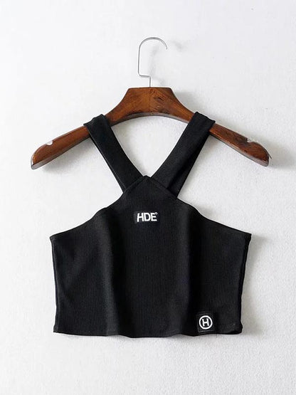 Halter-neck Printed Crop Tanks