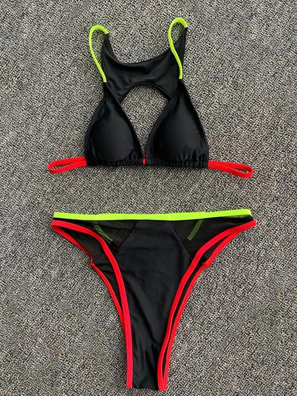 Split-Joint Triangle Split Bikini Swimsuit