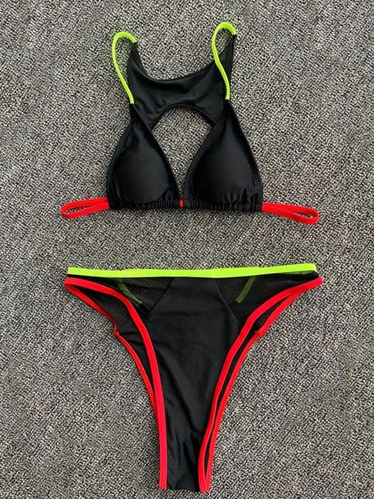 Split-Joint Triangle Split Bikini Swimsuit