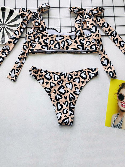 Wide Strap Bandeau Bikini Swimsuit