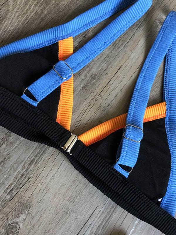 Triangles Colors Hemming Bikini Swimsuit