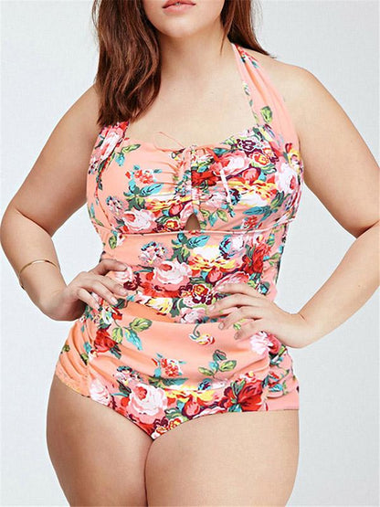 Retro Printed Plus Size Swimwear
