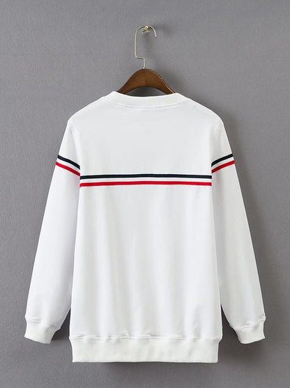 Contrast Trim Long Sleeve Sweatshirts