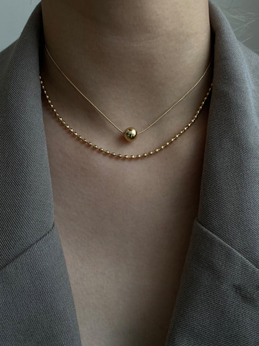 Simple Normcore Solid Color Double Layer Necklace