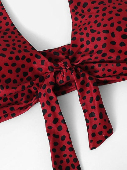 Polka-dot Knot Bikinis Swimwear