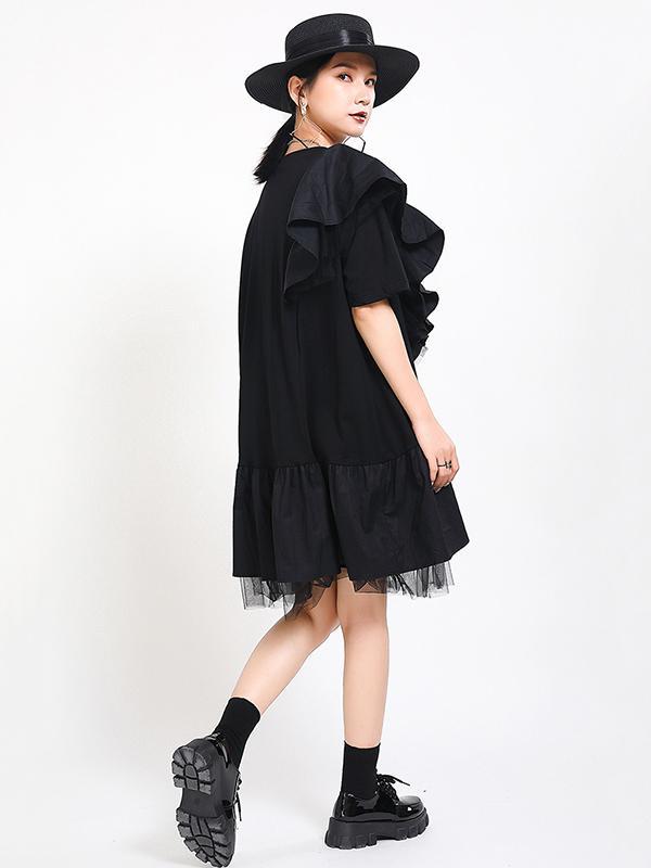 Original Split-Joint Falbala Gauze Dress