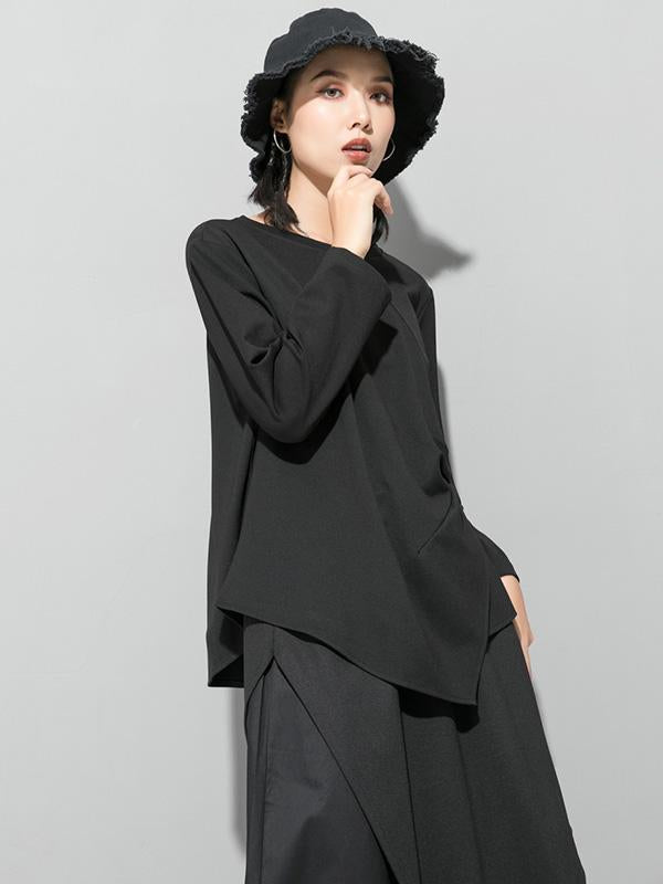 Original Irregularity Solid T-Shirts Tops