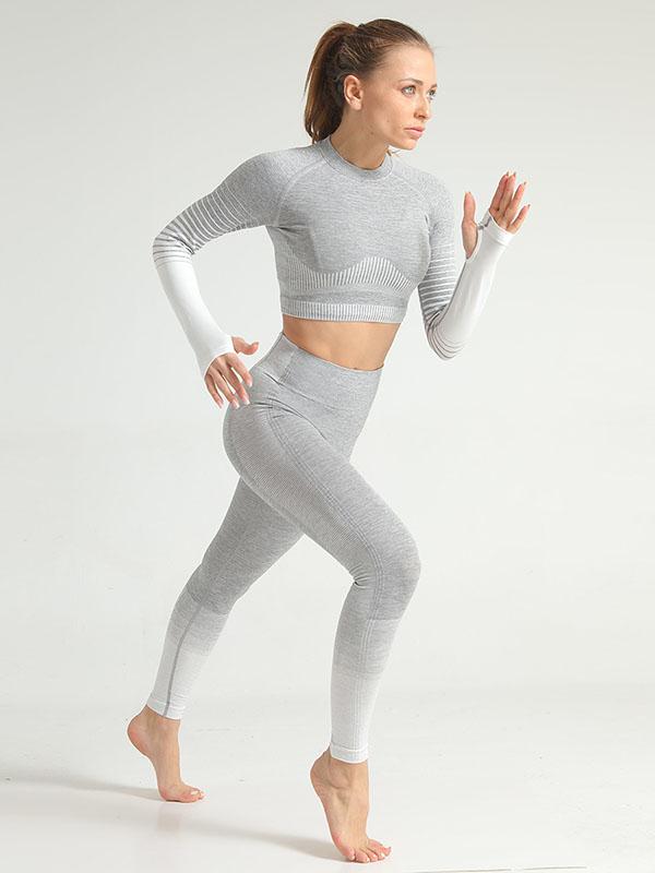Stripe Knitting Yoga Suits