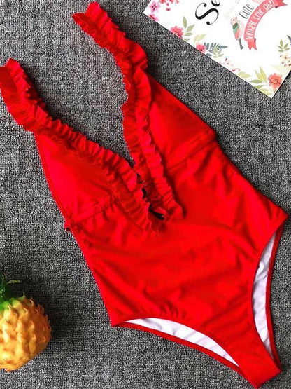 Falabala Plain One-piece Swimwear