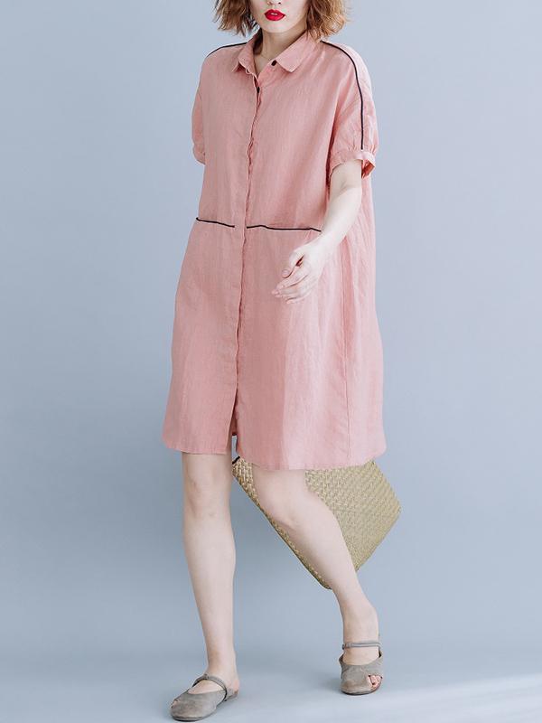 Casual Cotton Shirt Dress