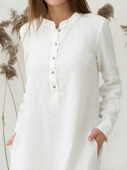 Plus Size Linen Cardigan Loose Maxi Dress