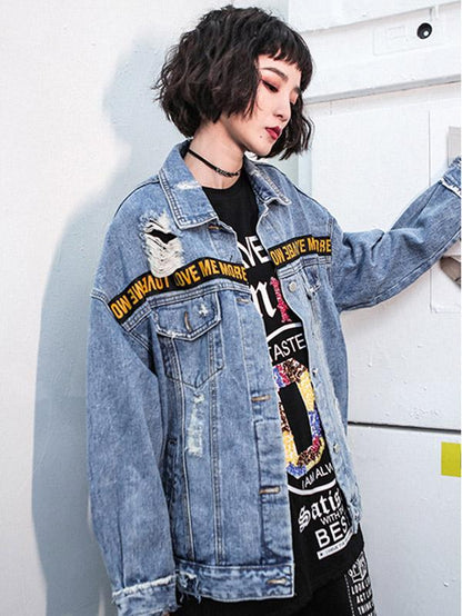 Loose Shredded Street Denim Jacket