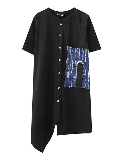 Casual Irregular Split-Joint Shirt Dress