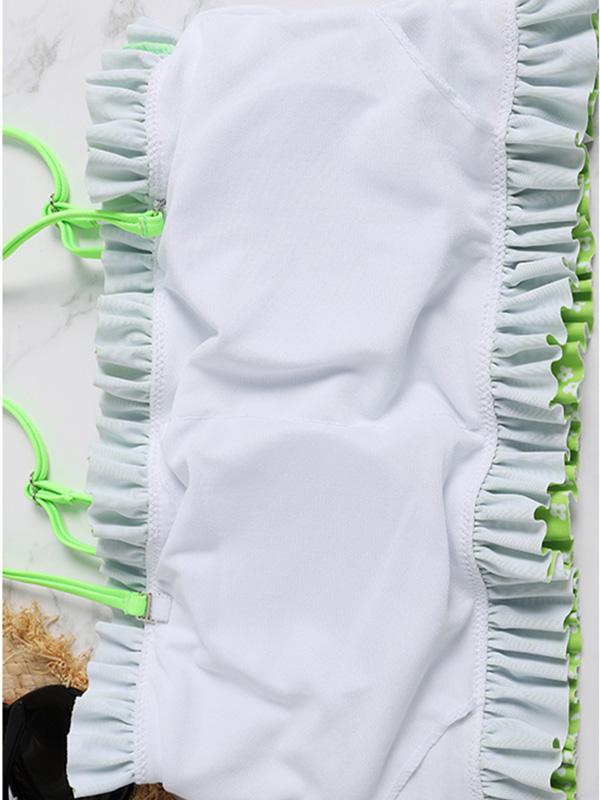 Ruffle Smock Bandeau Bikini Set