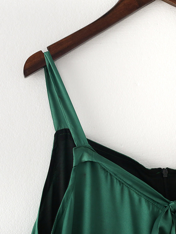 Stylish Printed Asymmetric Spaghetti-Neck Wide Leg Jumpsuits