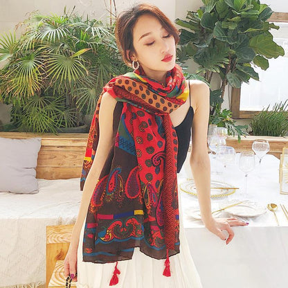Ethnic Style Travel Beach Holiday Sunscreen Scarf