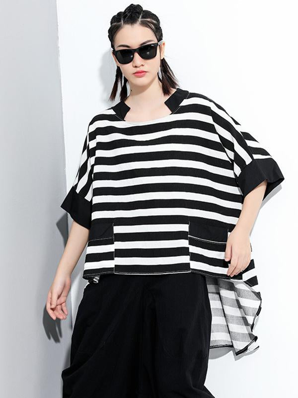 Original Striped Round-Neck T-Shirts Tops