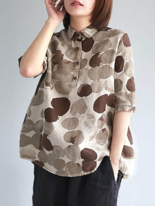 Retro Polka-dot Polo Shirt