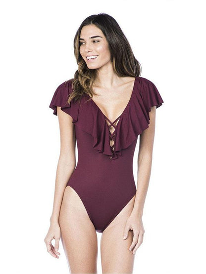 Falbala Top Crisscross One Piece Swimwear