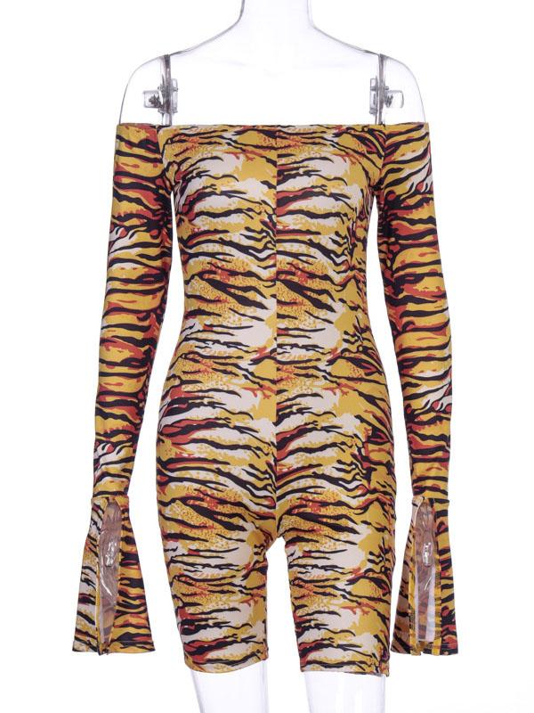 Sexy Printed Flared Sleeves Yoga Jumpsuits