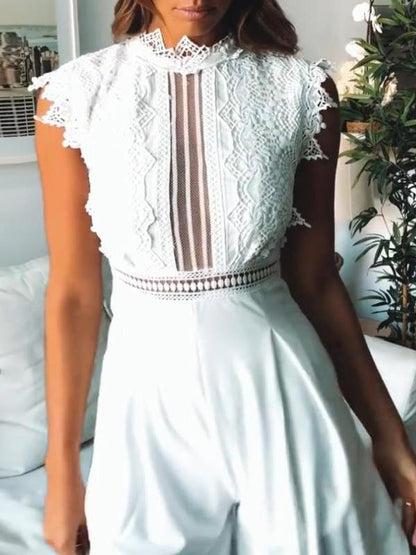 Fashion Lace Wide Leg Jumpsuit