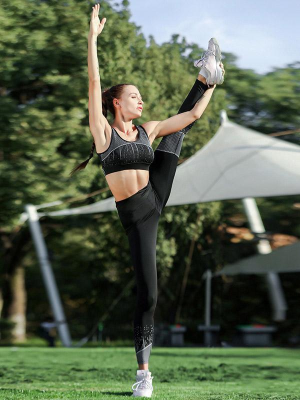 Fashion Printed Wrap Yoga Suits