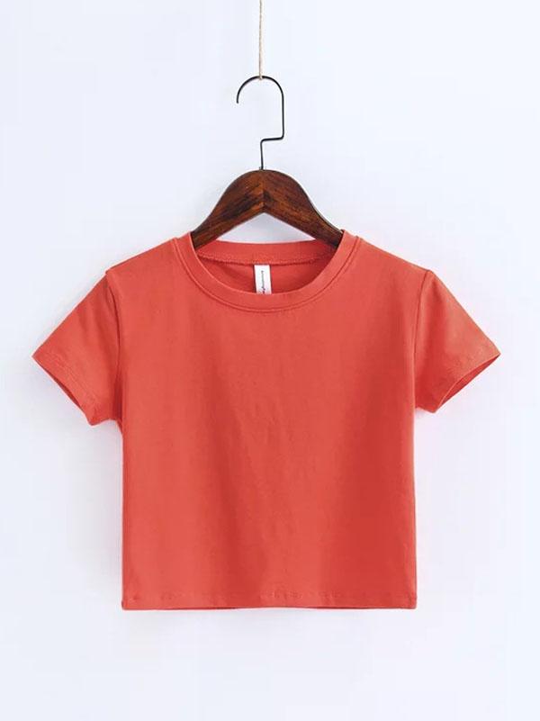 Casual Wrap Solid Sports T-Shirts Tops