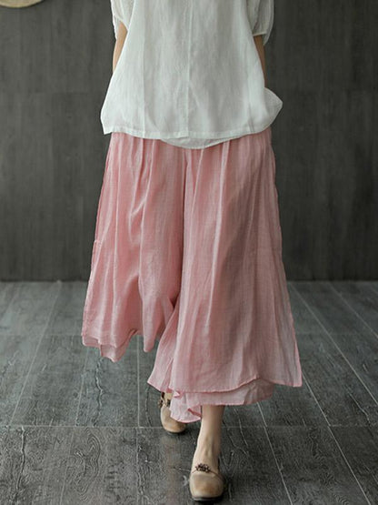 Casual Solid Column Pants Bottoms