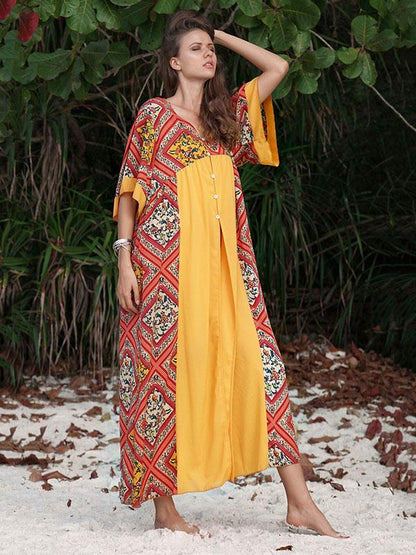 Loose Plus Size Split-front Beach Maxi Dresses