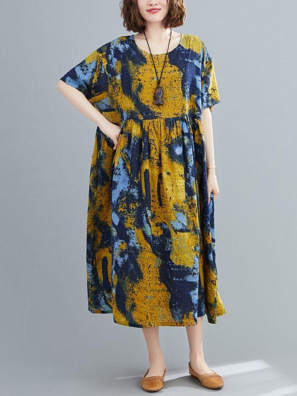 Original Printed Round-Neck Dress