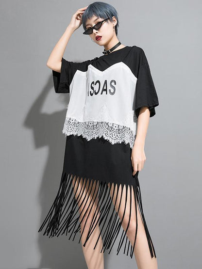 Casual False-two Tassels Long Dress
