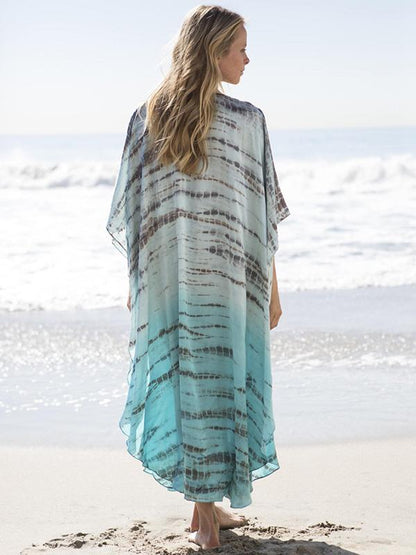 Plus Size Loose Printed Beach Cover-ups