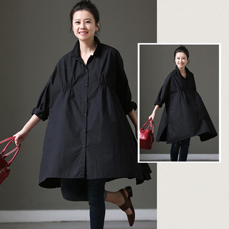 Casual Loose Three Quarter Sleeve Cotton Shirt