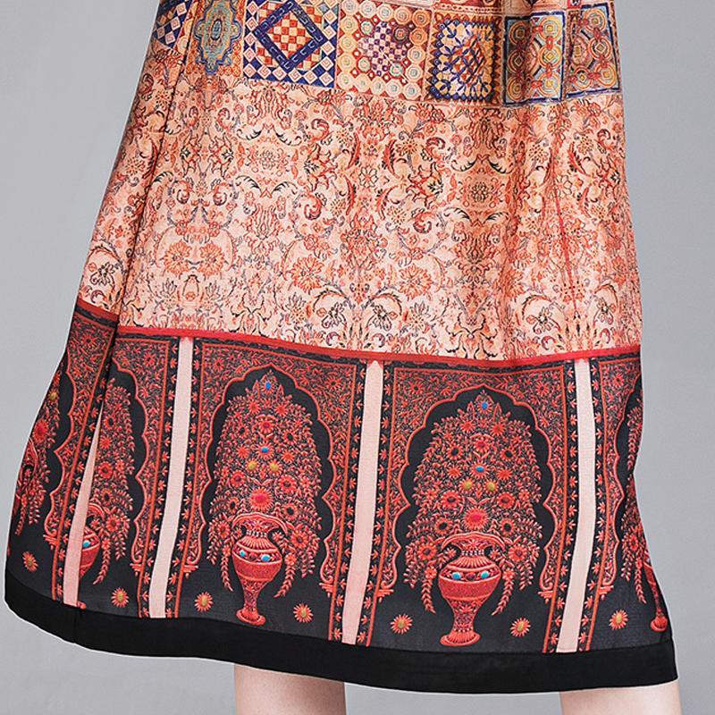 Ethnic Style Printed Elegant Women Dress