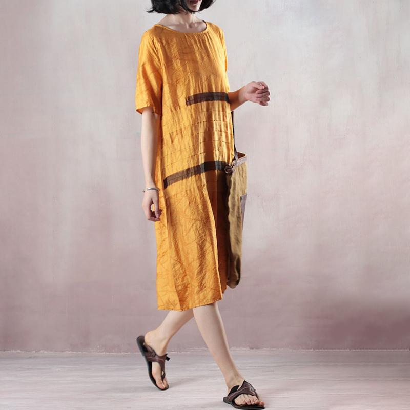 Casual Loose Short Sleeve Round Neck Dress