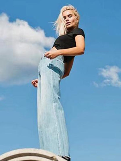 High Waist Wide Legs Jeans Pants Bottoms