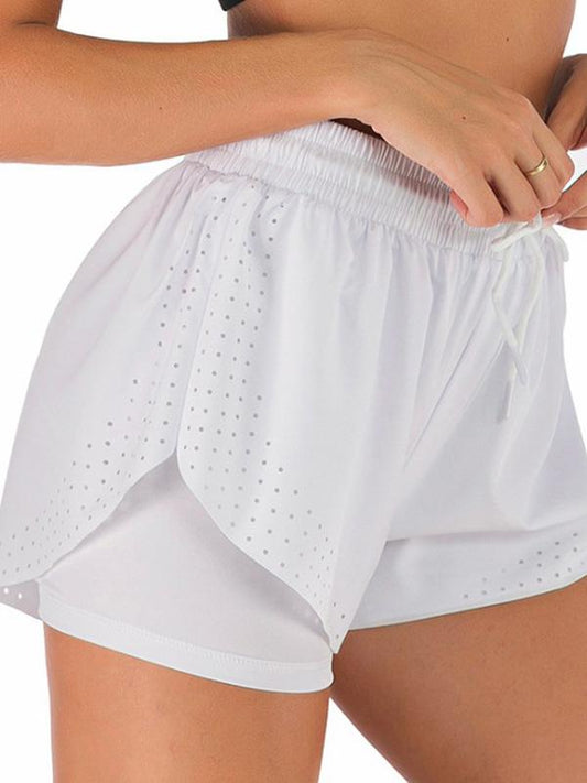 Insert Cloth Hollow Yoga Shorts