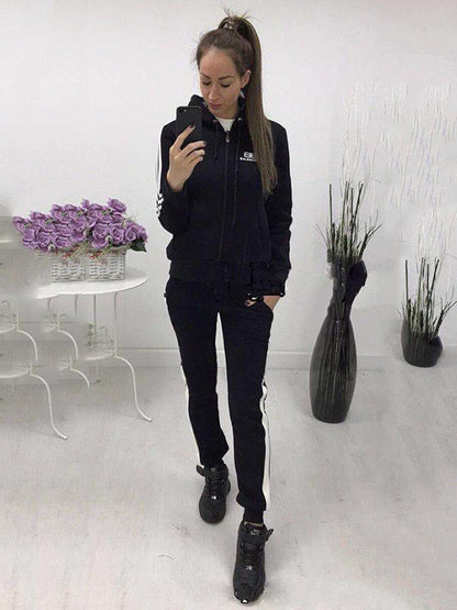 Casual Split-joint Straight Leg Sports Suit