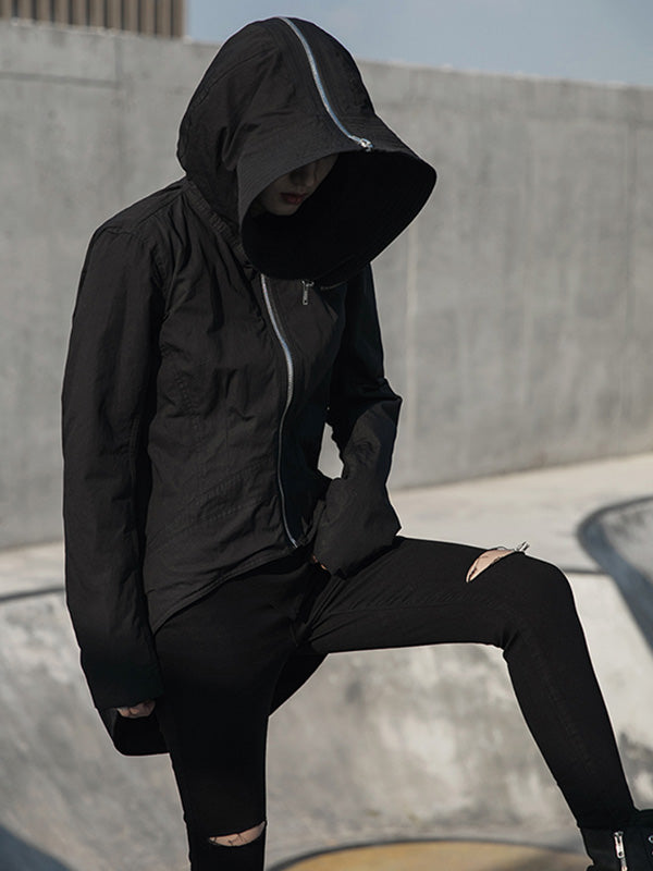 Fashion Solid Color Long Sleeves Zipper Quilted Coat