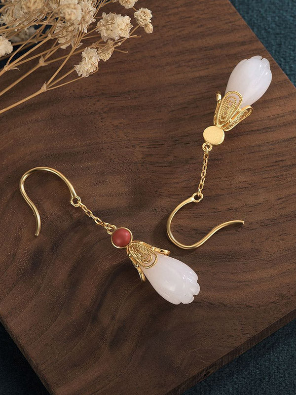 Stylish Flower-Embellished Split-Joint Earrings Accessories