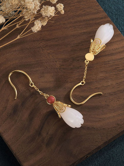 Stylish Flower-Embellished Split-Joint Earrings Accessories