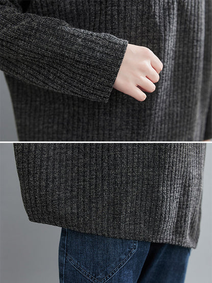 Urban Solid Color Knitting Batwing Sleeves Hoodies Top