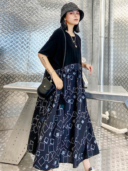 Original Printed Round-Neck Dress