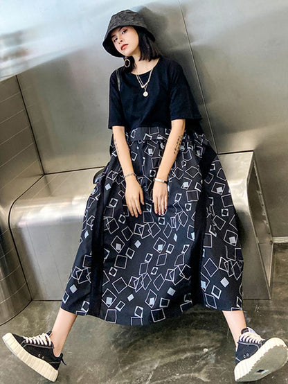 Original Printed Round-Neck Dress