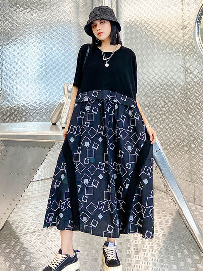 Original Printed Round-Neck Dress